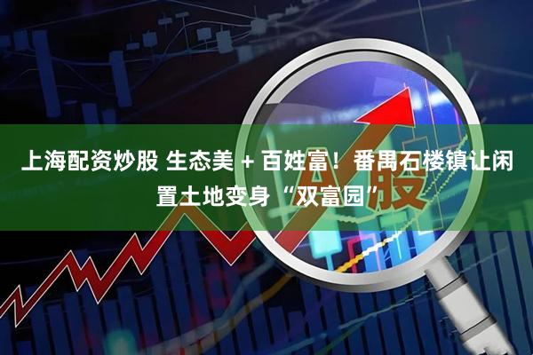 上海配资炒股 生态美 + 百姓富！番禺石楼镇让闲置土地变身 “双富园”